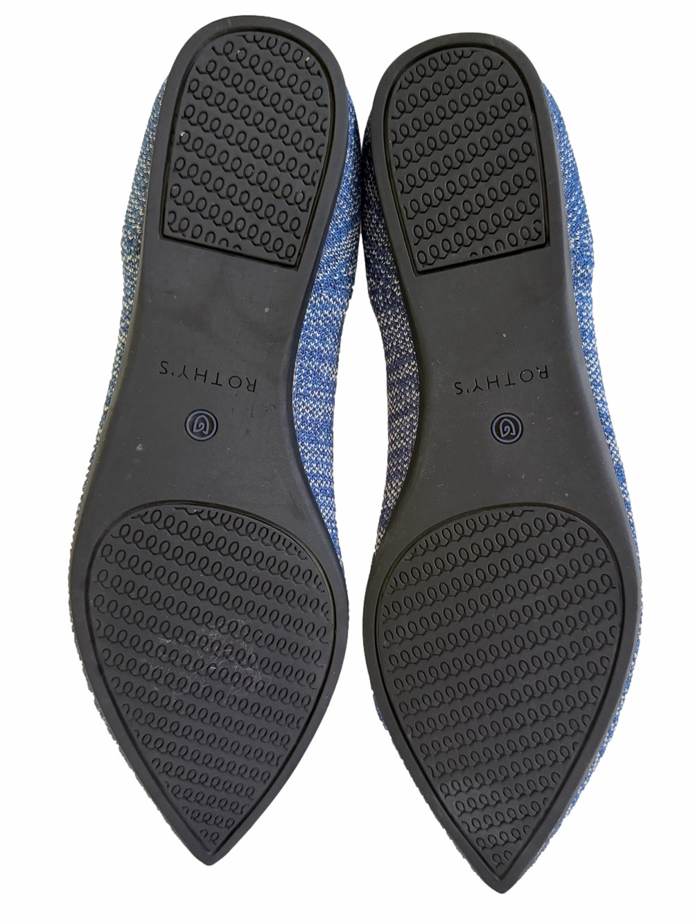 Rothys Womens The Point Flat Indigo Heather Blue Knit Size 10 Washable EUC - Picture 13 of 16